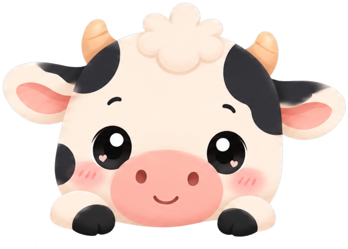 Cow resting on window